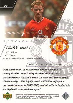 2001 Upper Deck Manchester United World Premiere #11 Nicky Butt Back