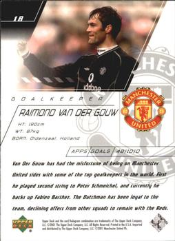 2001 Upper Deck Manchester United World Premiere #18 Raimond Van Der Gouw Back