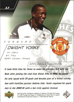 2001 Upper Deck Manchester United World Premiere #37 Dwight Yorke Back