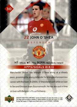 2002 Upper Deck Manchester United #30 John O'Shea Back
