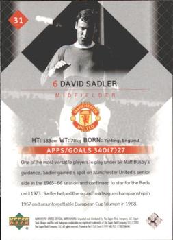 2002 Upper Deck Manchester United #31 David Sadler Back