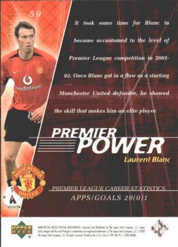 2002 Upper Deck Manchester United #59 Laurent Blanc Back