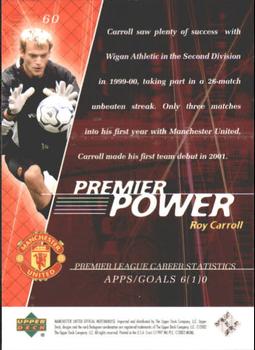 2002 Upper Deck Manchester United #60 Roy Carroll Back