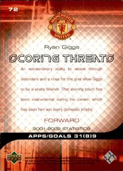 2002 Upper Deck Manchester United #72 Ryan Giggs Back