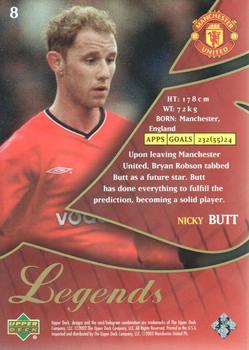 2002 Upper Deck Manchester United Legends #8 Nicky Butt Back