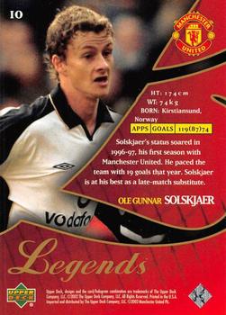 2002 Upper Deck Manchester United Legends #10 Ole Gunnar Solskjaer Back