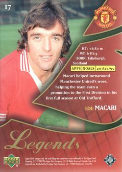 2002 Upper Deck Manchester United Legends #17 Lou Macari Back