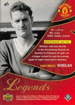 2002 Upper Deck Manchester United Legends #46 Billy Whelan Back