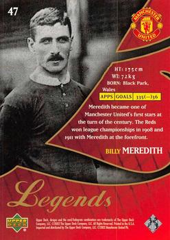 2002 Upper Deck Manchester United Legends #47 Billy Meredith Back