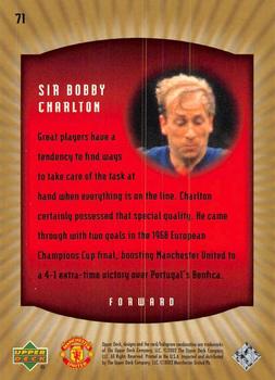 2002 Upper Deck Manchester United Legends #71 Bobby Charlton Back