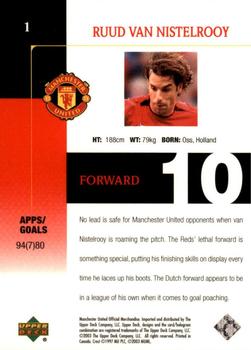 2003 Upper Deck Manchester United #1 Ruud Van Nistelrooy Back