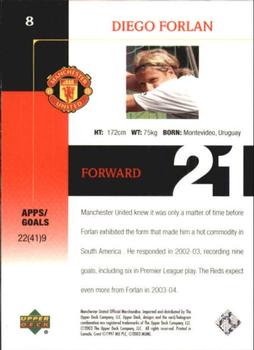 2003 Upper Deck Manchester United #8 Diego Forlan Back
