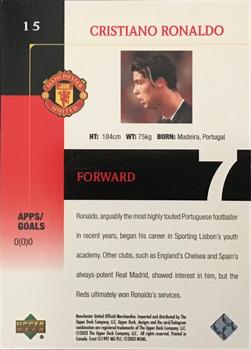 2003 Upper Deck Manchester United #15 Cristiano Ronaldo Back