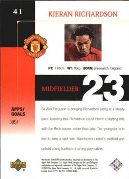 2003 Upper Deck Manchester United #41 Kieran Richardson Back