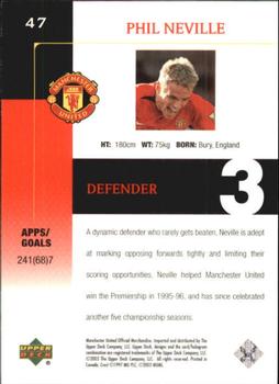 2003 Upper Deck Manchester United #47 Phil Neville Back