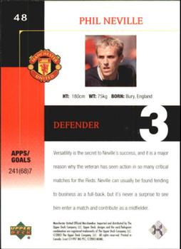 2003 Upper Deck Manchester United #48 Phil Neville Back