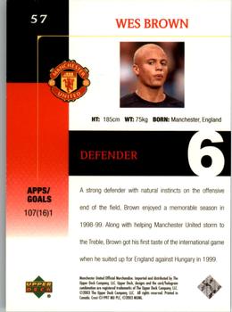 2003 Upper Deck Manchester United #57 Wes Brown Back