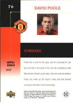 2003 Upper Deck Manchester United #76 David Poole Back