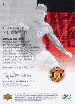2003 Upper Deck Manchester United - ManUscripts Red Autograph #R Cristiano Ronaldo Back