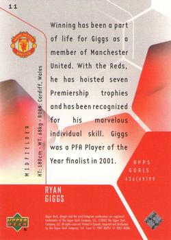 2003 Upper Deck Manchester United Mini Playmakers #11 Ryan Giggs Back