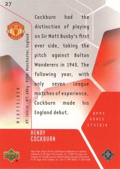 2003 Upper Deck Manchester United Mini Playmakers #27 Henry Cockburn Back