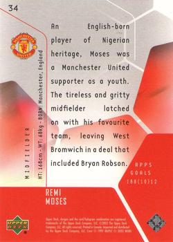 2003 Upper Deck Manchester United Mini Playmakers #34 Remi Moses Back