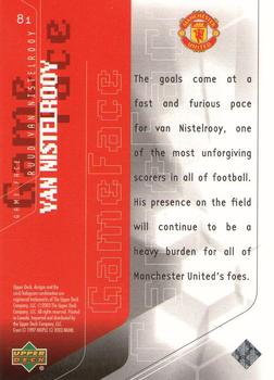 2003 Upper Deck Manchester United Mini Playmakers #81 Ruud Van Nistelrooy Back