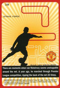 2003 Upper Deck Manchester United Strike Force #13 Ruud Van Nistelrooy Back