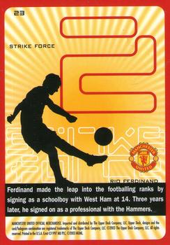2003 Upper Deck Manchester United Strike Force #23 Rio Ferdinand Back