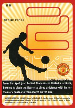 2003 Upper Deck Manchester United Strike Force #26 Paul Scholes Back