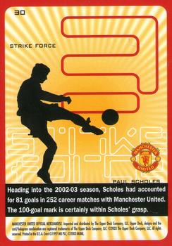2003 Upper Deck Manchester United Strike Force #30 Paul Scholes Back