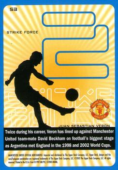 2003 Upper Deck Manchester United Strike Force #53 Juan Sebastian Veron Back