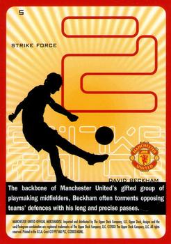 2003 Upper Deck Manchester United Strike Force #5 David Beckham Back