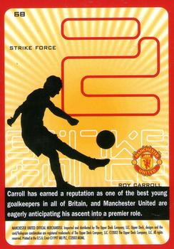 2003 Upper Deck Manchester United Strike Force #68 Roy Carroll Back