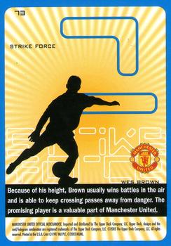 2003 Upper Deck Manchester United Strike Force #73 Wes Brown Back
