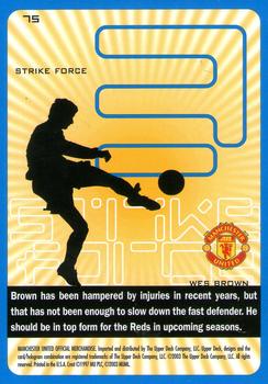 2003 Upper Deck Manchester United Strike Force #75 Wes Brown Back