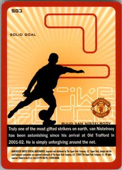 2003 Upper Deck Manchester United Strike Force - Solid Goal #SG1 Ruud van Nistelrooy Back