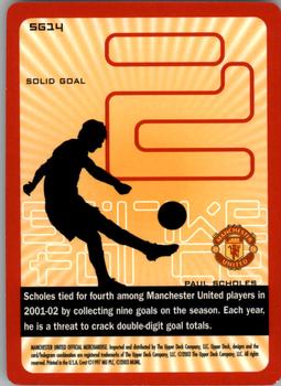 2003 Upper Deck Manchester United Strike Force - Solid Goal #SG14 Paul Scholes Back