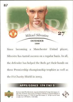 2004 SP Authentic Manchester United #87 Mikael Silvestre Back