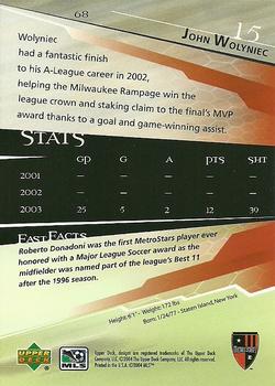 2004 Upper Deck MLS #68 John Wolyniec Back