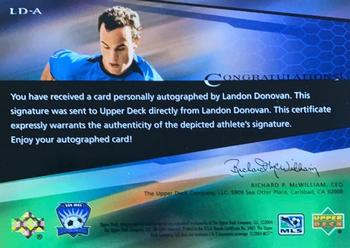 2004 Upper Deck MLS - MLS Autographs #LD-A Landon Donovan Back