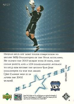 2004 Upper Deck MLS - MLS Stars #ST27 Pat Onstad Back