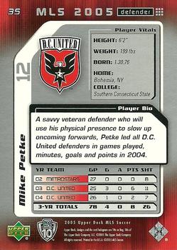 2005 Upper Deck MLS #35 Mike Petke Back