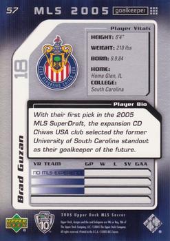 2005 Upper Deck MLS #57 Brad Guzan Back