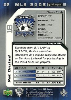 2005 Upper Deck MLS #69 Pat Onstad Back