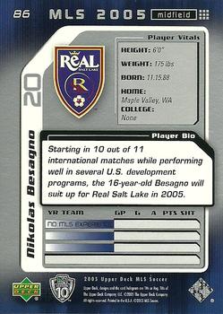 2005 Upper Deck MLS #86 Nikolas Besagno Back