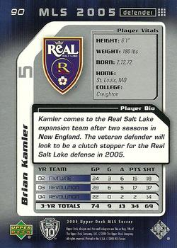 2005 Upper Deck MLS #90 Brian Kamler Back