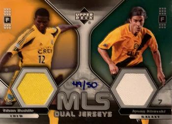 2005 Upper Deck MLS - MLS Dual Jerseys #EB-JK Edson Buddle / Jovan Kirovski Front