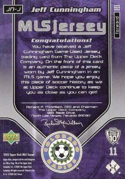 2005 Upper Deck MLS - MLS Jersey #JN-J Jeff Cunningham Back