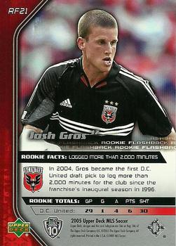 2005 Upper Deck MLS - Rookie Flashbacks #RF21 Josh Gros Back